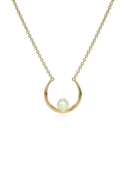 Luna Large Pearl Crescent Pendant