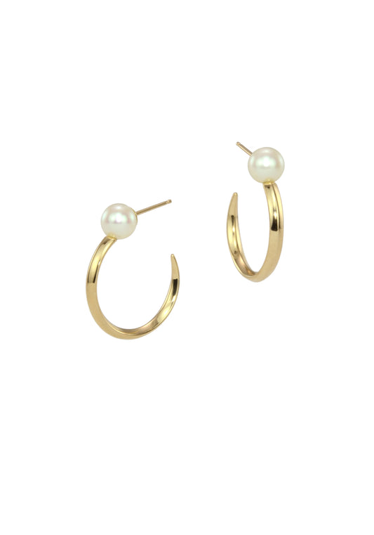 Luna Large Pearl Hoops