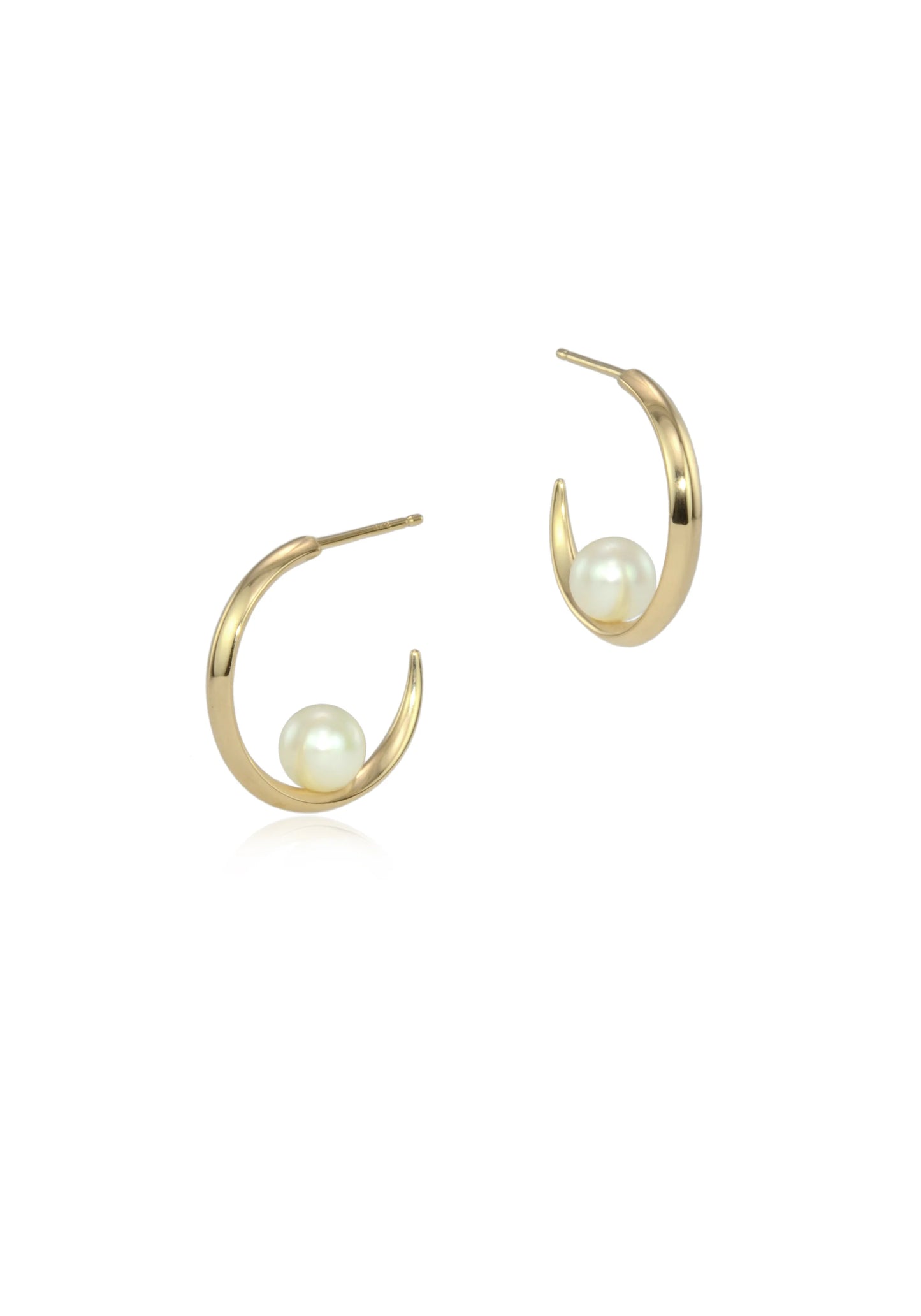 Luna Pearl Crescent Hoops