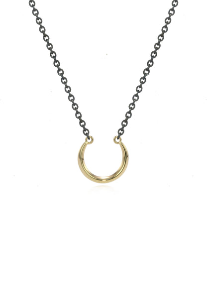Luna Small 2tone Crescent Pendant
