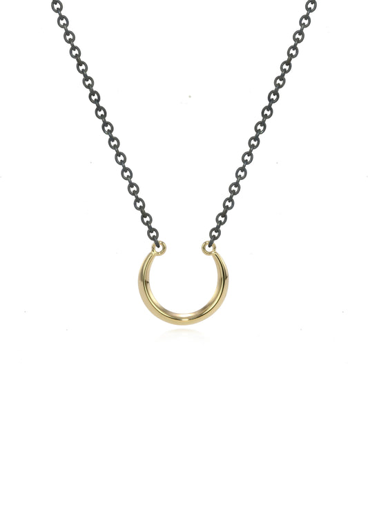 Luna Small 2tone Crescent Pendant