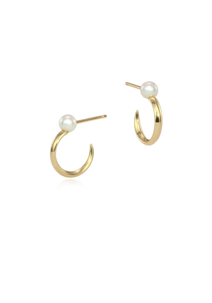 Luna Small Pearl Hoops