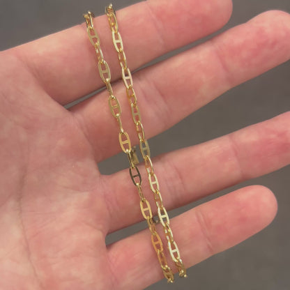 Vintage 9ct Yellow Gold Anchor Chain - 18"L