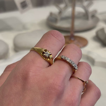 Estate Diamond + 10k Yellow Gold Ring - Sz. 6