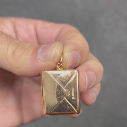 Antique Edwardian 9ct Yellow Gold Letter Envelope Charm