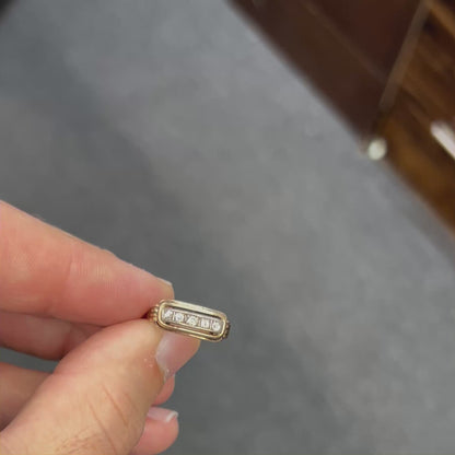 Antique Art Deco 5 Diamond + 14k Yellow Gold Ring - Sz. 6.5