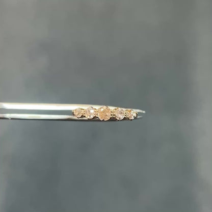 Antique Victorian Old European Cut Diamond + 18k Yellow Gold + Platinum 5 Stone Ring - Sz 5.5