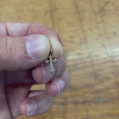 Vintage 9ct Yellow Gold Tiny Cross Charm