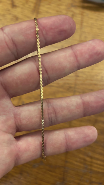 Vintage 9ct Yellow Gold S-Link Chain - 16"L