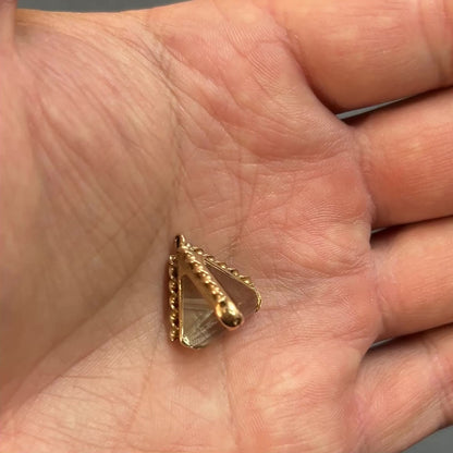 Vintage Citrine Pyramid + 9k Yellow Gold Watch Fob Pendant