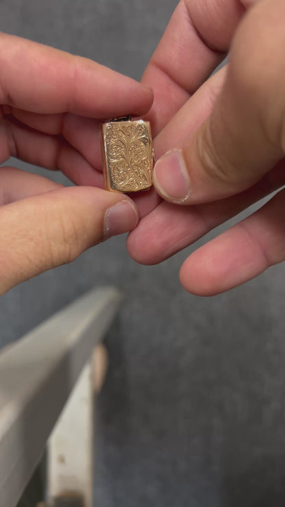 Antique Victorian 9ct Yellow Gold Book Locket Charm