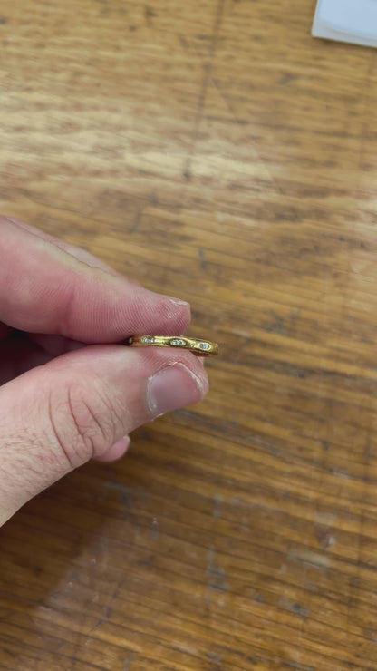 Vintage Zirconia + Gold Plated Sterling Silver Eternity Ring - Sz. 5.25