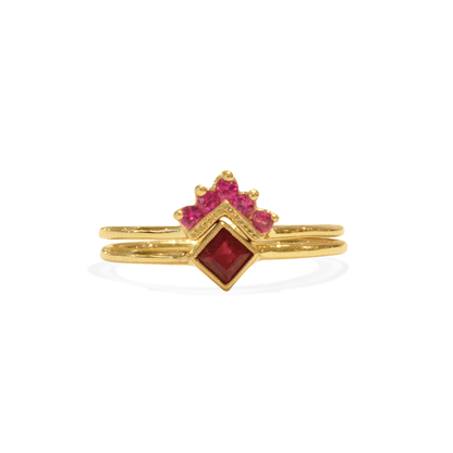 Chevron Ruby Ring