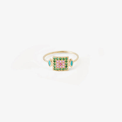 Sasha Bullseye Ring - Turquoise