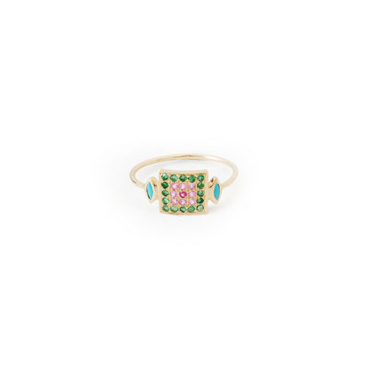 Sasha Bullseye Ring - Turquoise