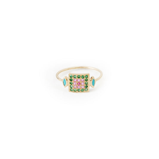 Sasha Bullseye Ring - Turquoise