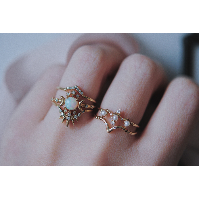 Opal Wandering Star Ring
