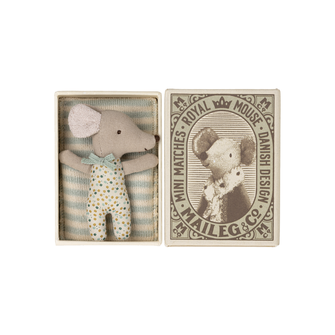 Sleepy | Wakey Baby Mouse in Matchbox - Blue