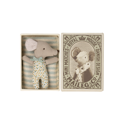 Sleepy | Wakey Baby Mouse in Matchbox - Blue