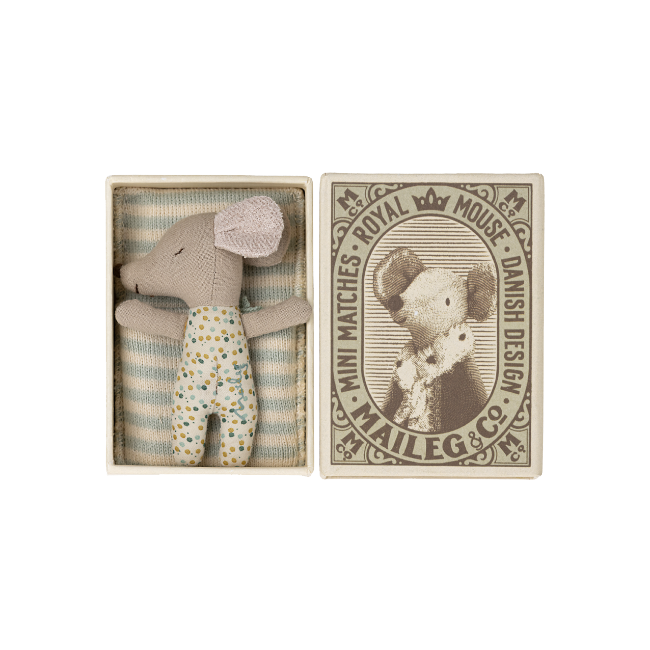 Sleepy | Wakey Baby Mouse in Matchbox - Blue