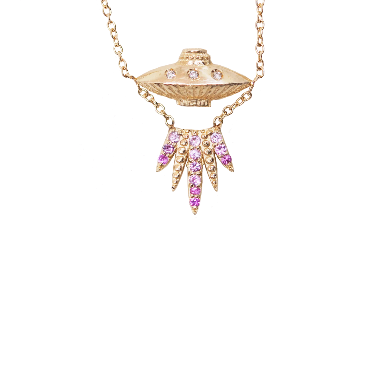 Rose Tender Abduction UFO Necklace