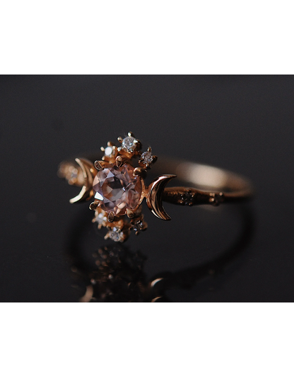 Morganite Wandering Star Ring