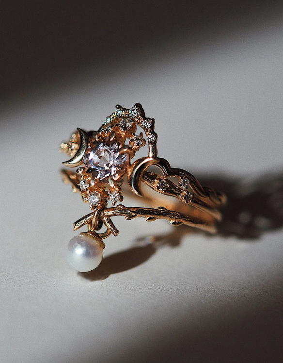 Morganite Wandering Star Ring