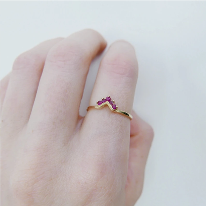 Chevron Ruby Ring