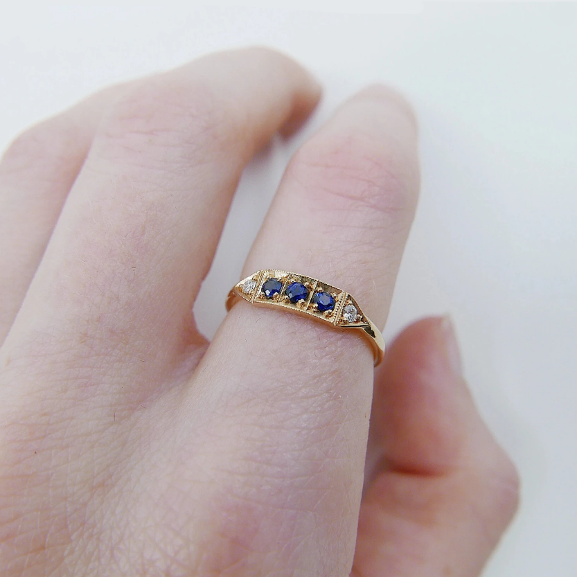 Ms. Goodbar Blue Sapphire Ring