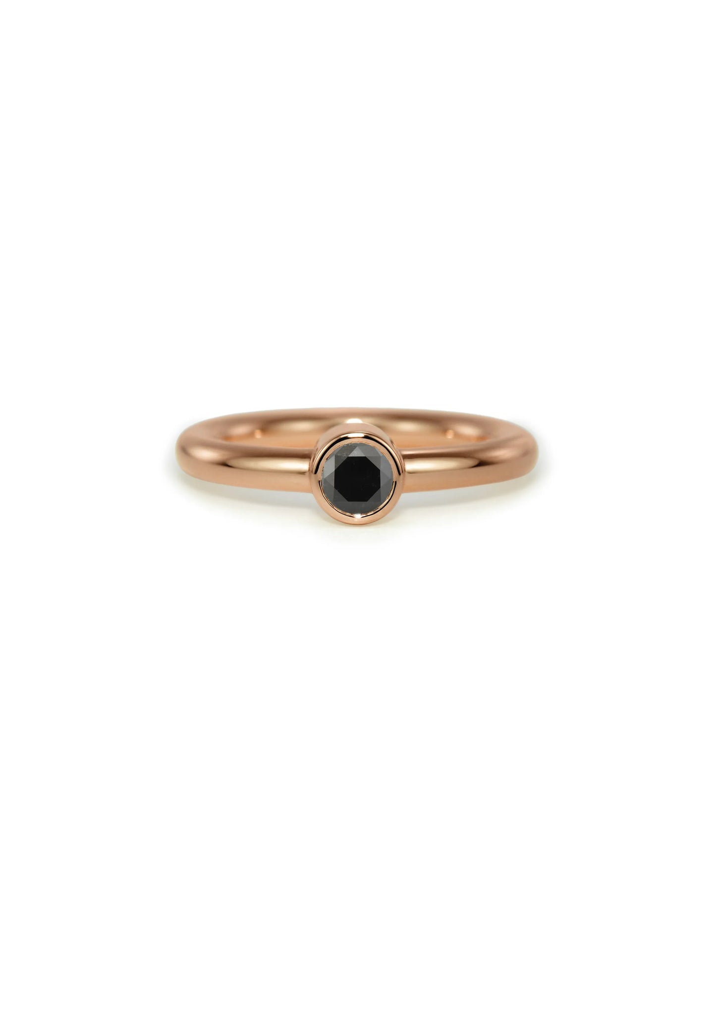 Slice Solitaire Black Diamond Ring