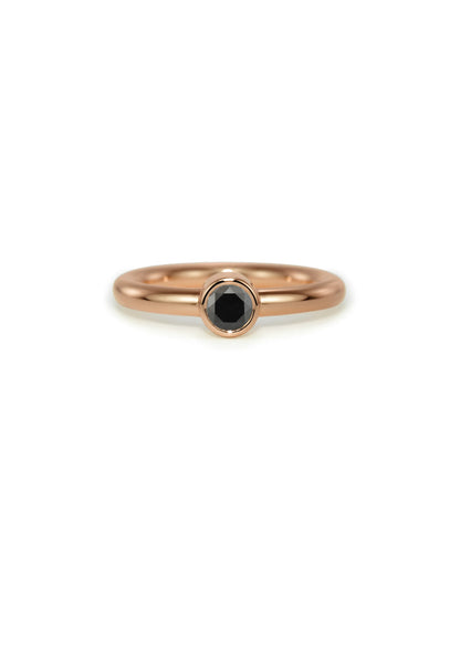 Slice Solitaire Black Diamond Ring