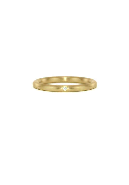 Slice Brushed Round Diamond Band