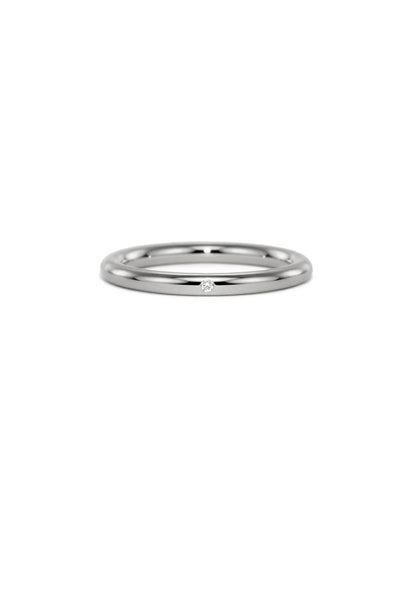 Slice Polished Round Diamond Band