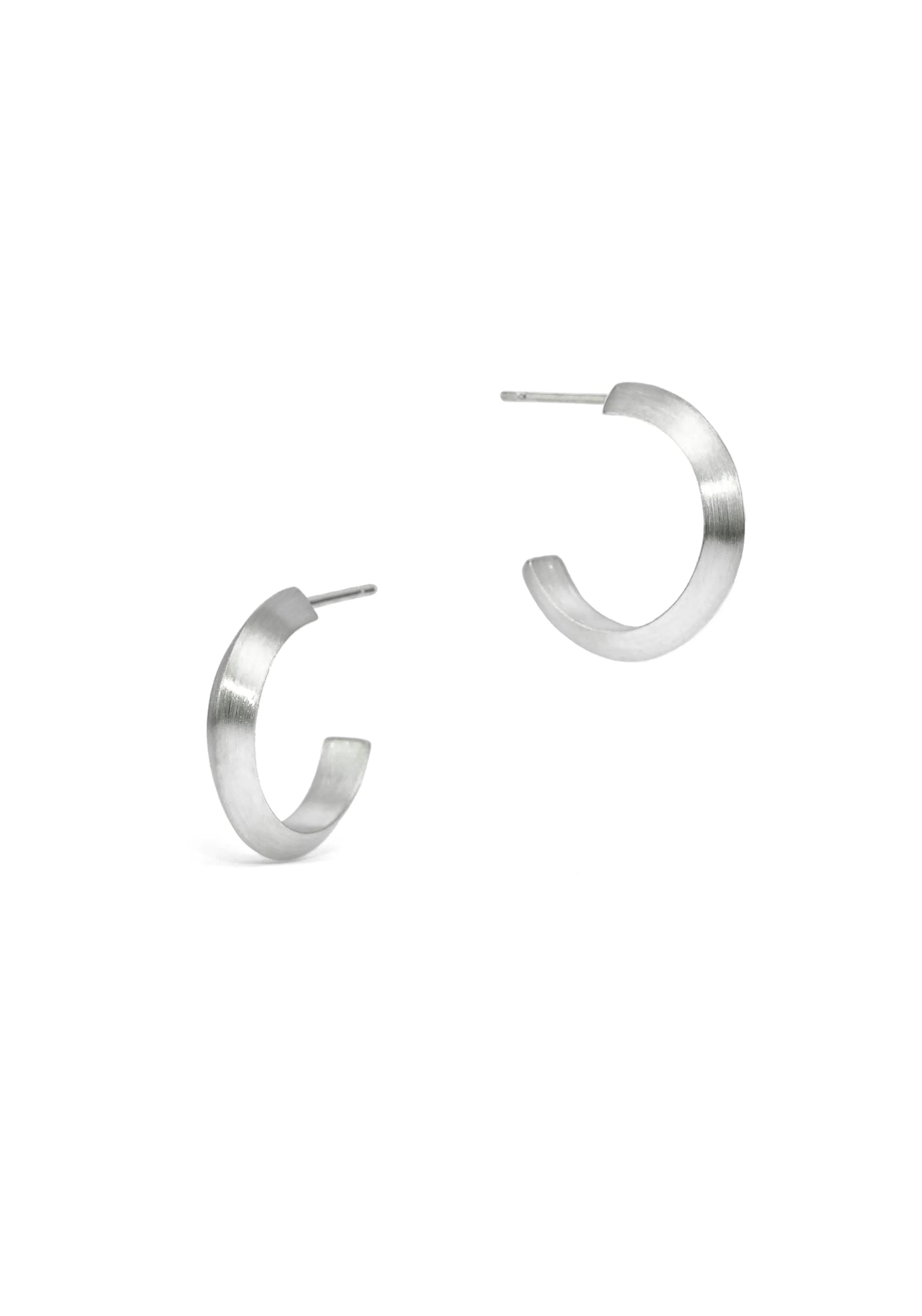 Slice Silver Triangle Hoops