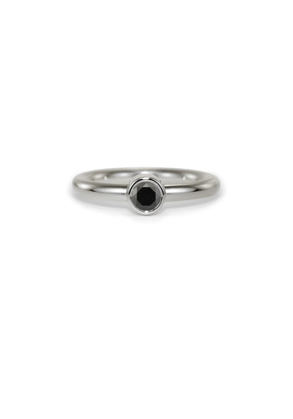 Slice Solitaire Black Diamond Ring