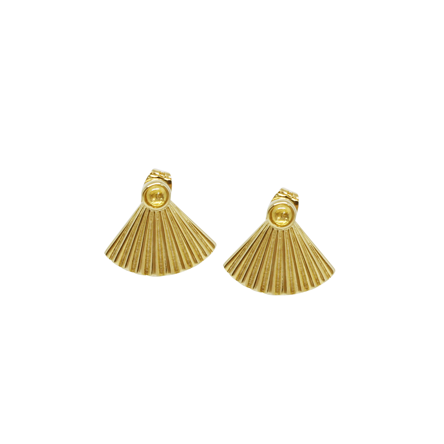 Vintage Fan Studs - Citrine Yellow