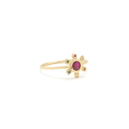 Pinwheel Ring - Garnet