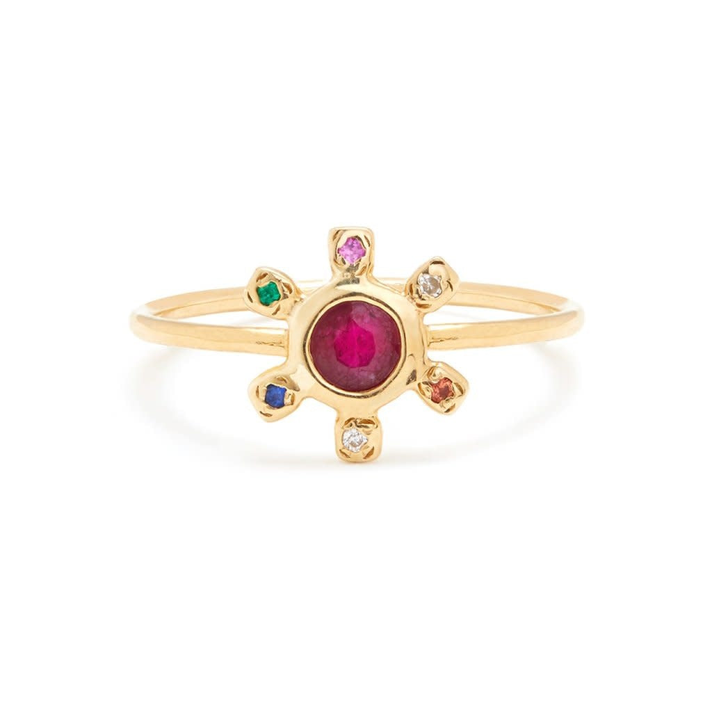 Pinwheel Ring - Garnet